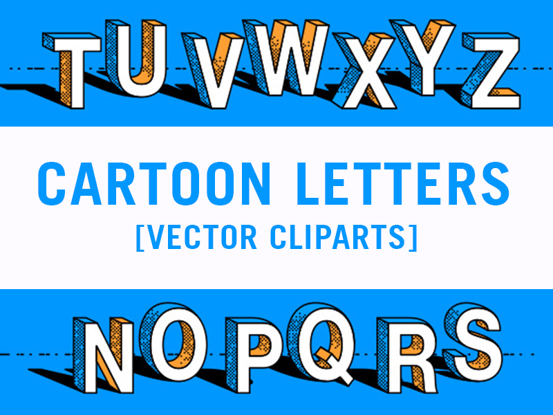 Free Vector Cartoon Retro Letters Clipart Alphabet