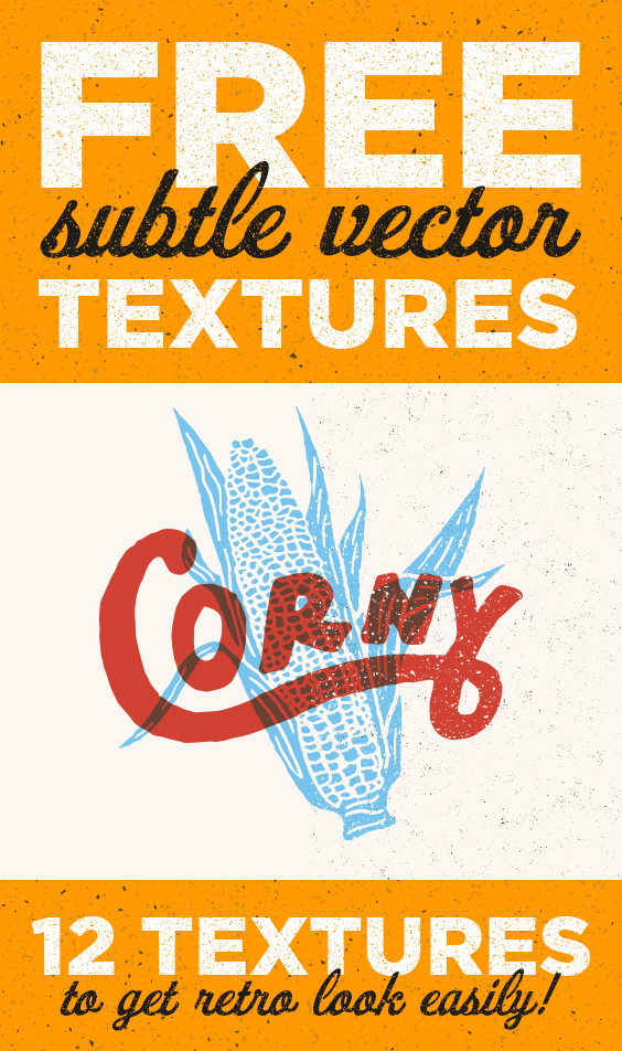12 Free Subtle Vector Textures helps you to get retro effect easily! Great for adding textures in Adobe Photoshop or Adobe Illustrator. With transparent background and scalable without losing image quality. EPS format.