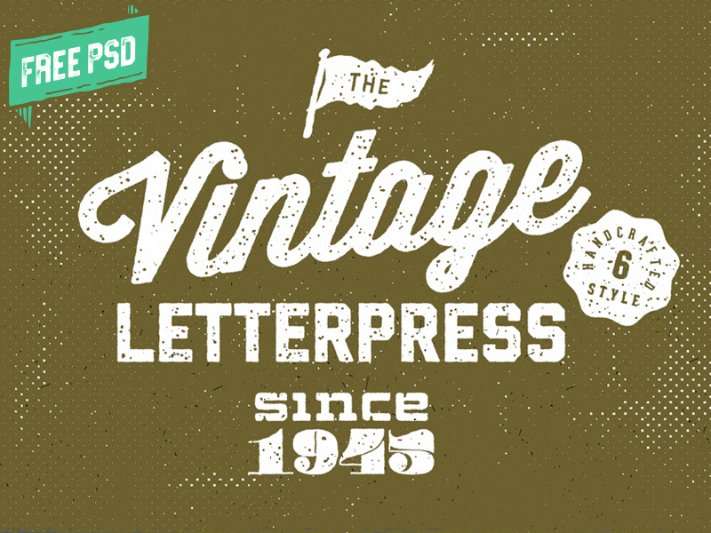 Vintage Letterpress PSD layer styles. Just place your typography or graphics and save. Download for free!