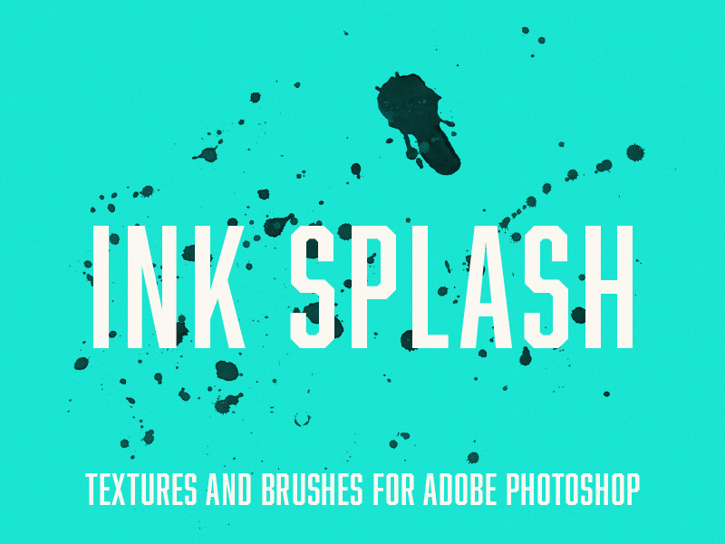 Free Pen Fountain Ink Splash Brushes and Textures for Adobe Photoshop